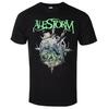 T-shirt Imprimé Double Face Capitaine Pirate Mort-Vivant Lettre Verte, T-shirt Graphique du Groupe Alestorm, Haut Style Rock Lourd Unisexe
