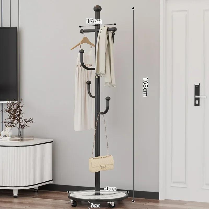 Modern Bedroom Coat Racks Floor Hanger Light Luxury Wrought Iron Living Room Removable Dirty Clothes Basket Simple Storage Rack
