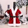 2/1Pcs Creative Christmas Wine Bottle Set Golden Velvet Dress Santa Claus Wine Bottle Cover Xmas New Year Dinner Table Decors