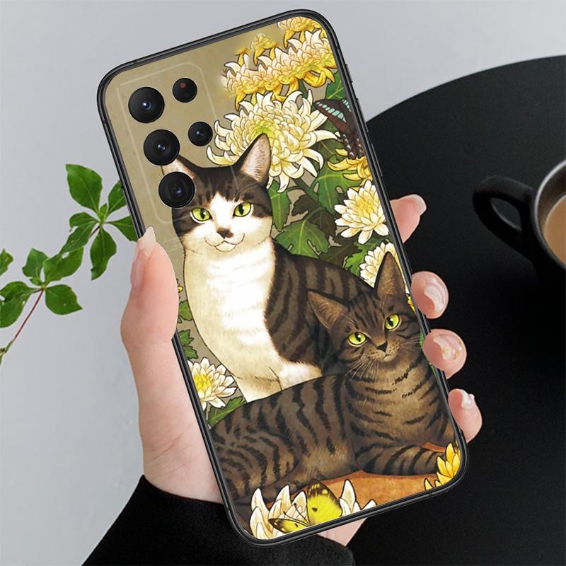 Kreslený Kočka Pouzdro na Telefon Pro Samsung A52S A21S A33 A23 A13 A14 A32 A52 A53 A54 A51 A71 A15