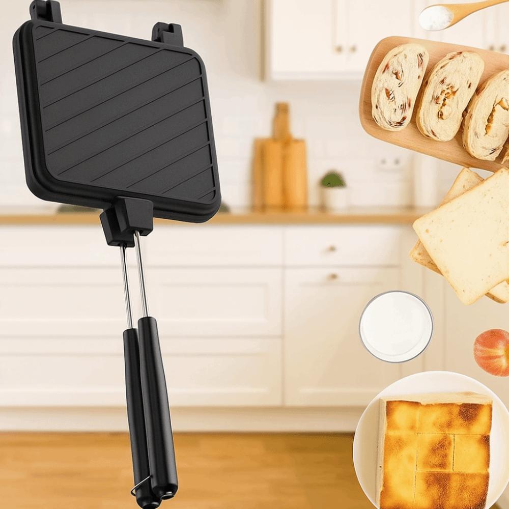 Aluminum Sandwich Maker Non-stick Flip Grill Pan Multifunctional Double Sided Frying Pan  Camping