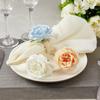 652F Set of 6 Artificial Flower Napkin Rings Elegant Tissue Holder for Dining and Parties Table Decorations for Weddings