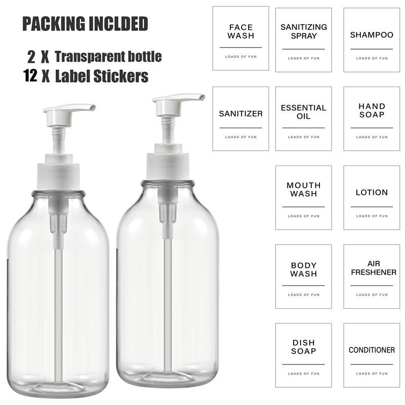Shampoo and Conditioner Dispenser Wall Mount 500ml Refillable Bath Soap Bottle Lotion Shower Soap Dispenser for Bathroom
