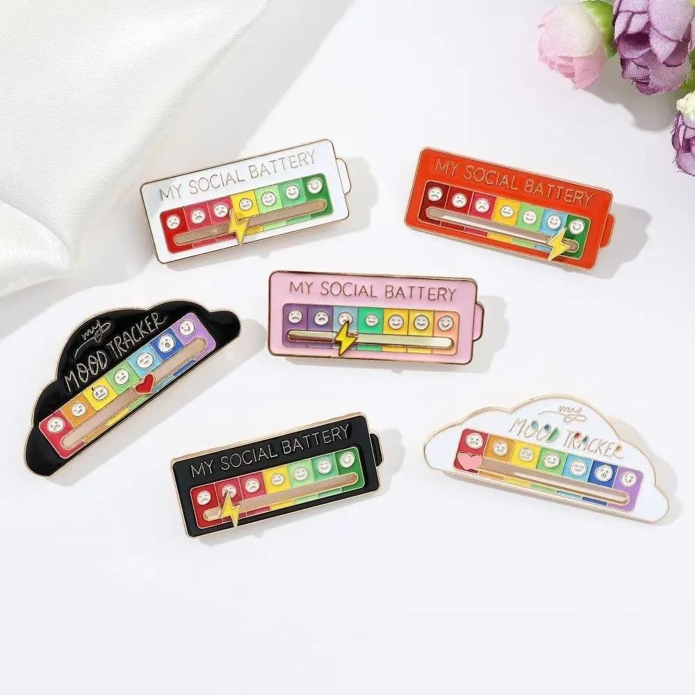 New Cartoon Mood Conversion Energy Brooches for Woman Man My Social Battery Enamel Badge Kids Adult Birthday Funny Gifts 2026