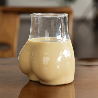 Verre à vin en forme de fesses, tasse en verre de 450 ml, verres transparents fantaisie amusants, forme de corps créative