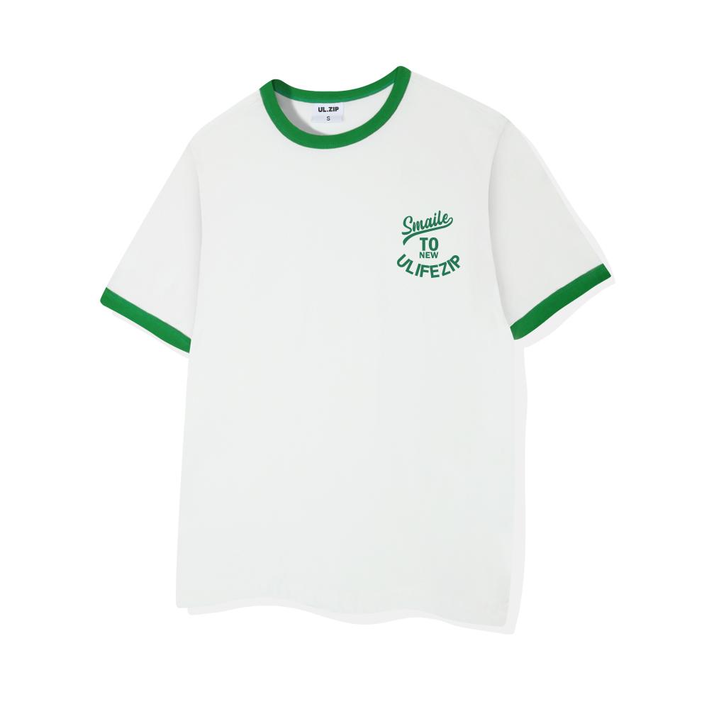 ULIFEZIP New Smile Oversized Ringer Short Sleeve T-Shirt 5 Colors [Ulze_3006]