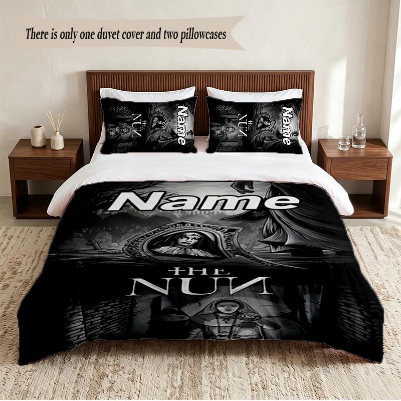 The NUN Personalized Custom Name 3‑Piece Bedding Set Soft Duvet Cover Set For Bedroom Home Decor