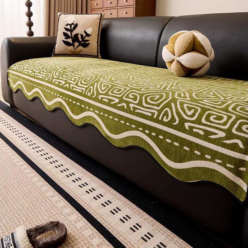 New Four-Season Universal Special-Shaped Sofa Cushion Irregular Cover Cloth Fixed Combination Straight Row Leather Sofa Seat Cushion