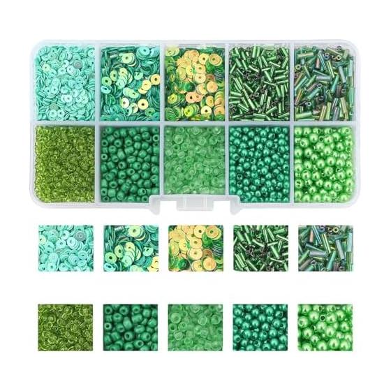 Glass Beads Seed Beads 10 Colors Set 2-5mm Colorful Small Kit Round Seed Accessory Kit Sequins Transparent Core Handicrafts Small Crafts Round DIY