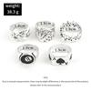 Vintage Punk Metal Multi Element Ring Set For Women Men Antique Silver Color Butterfly Snake Skull Finger Rings Gothic Jewelry