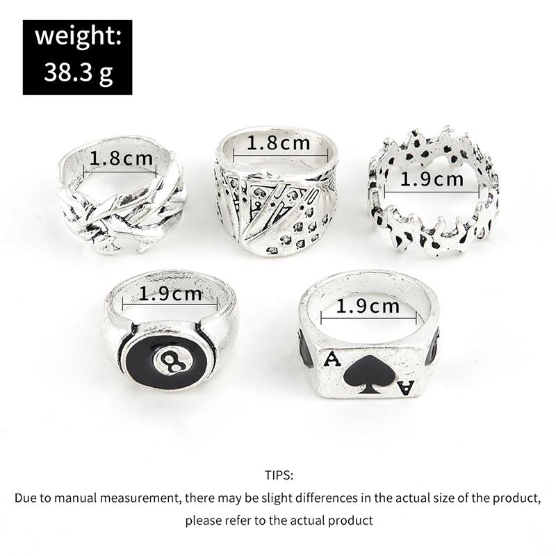 Vintage Punk Metal Multi Element Ring Set For Women Men Antique Silver Color Butterfly Snake Skull Finger Rings Gothic Jewelry