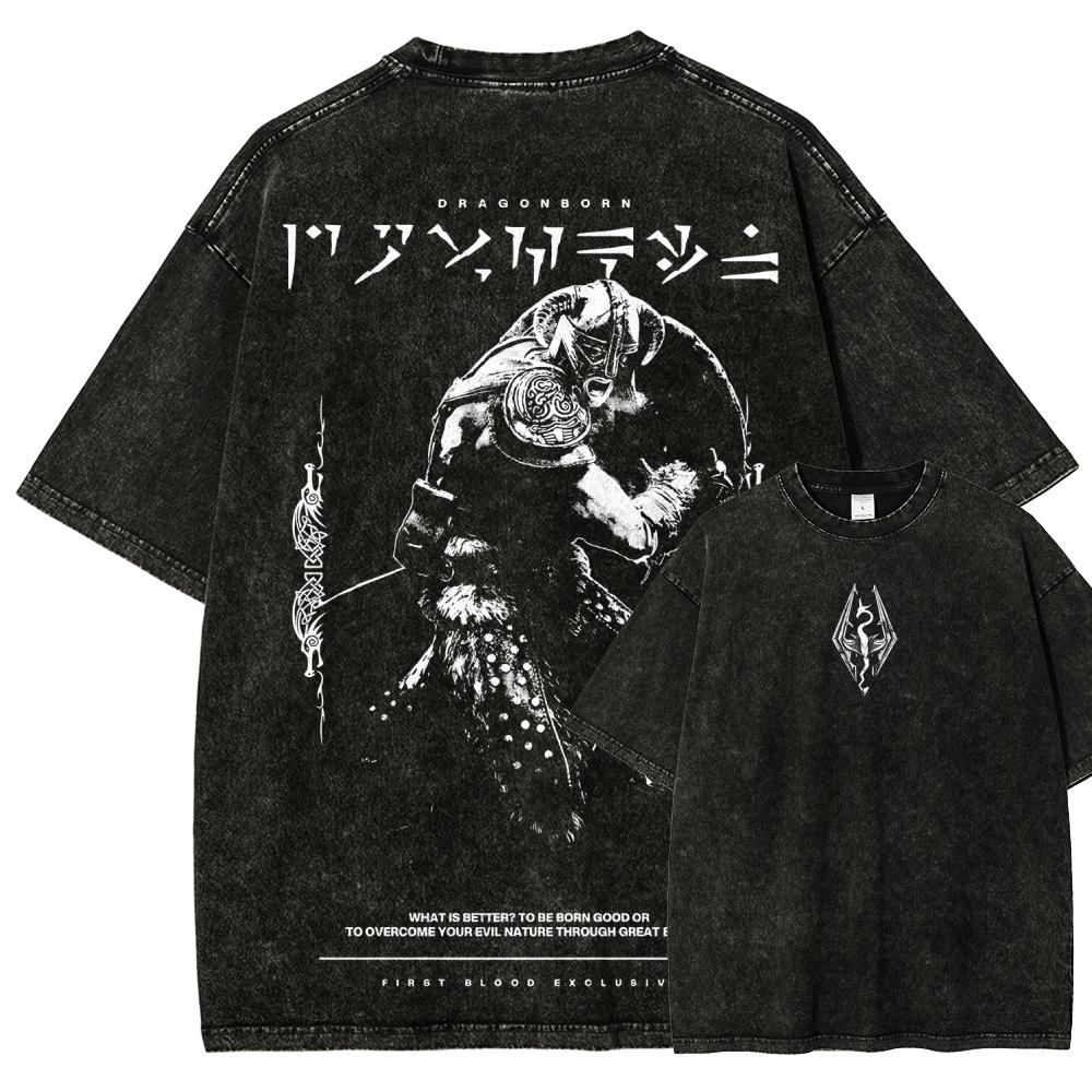 The Elder Scrolls Anime Liebhaber Wasch T-Shirt Ganzjahreskleidung Hohe Qualität Persönlichkeit Kleidung Übergröße Unisex Neues Modell Paare T-Shirt S
