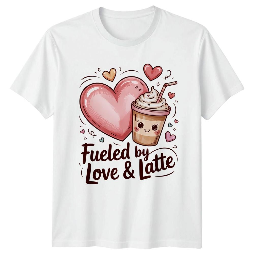 Fueled By Love Latte Unisexs TShirt Latte Lover Coffee S