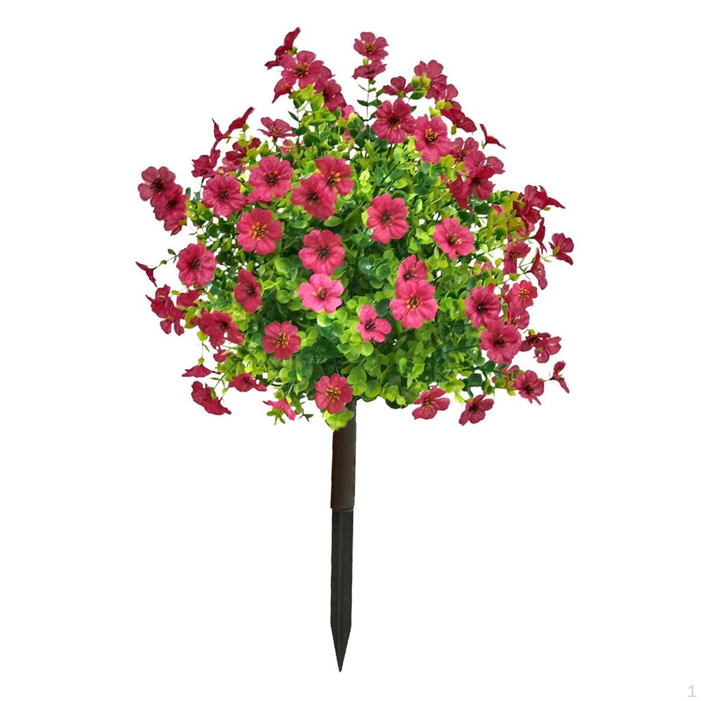 Artificial Flower Garden Stake Plant 24" Faux Greenery Shrubs for Outside Wedding