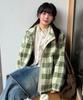 Generalidea Unisex Warm Check Fleece Zip-Up Jumper [Green] / Sbe3U07013
