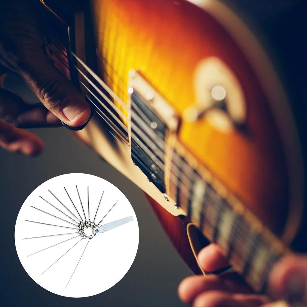 Stainless Bridge Saddle Grooves Sanding Files Kit Guitar Repair Tools Guitar Nut Slotting Files Saw Rods Slot Filing Set