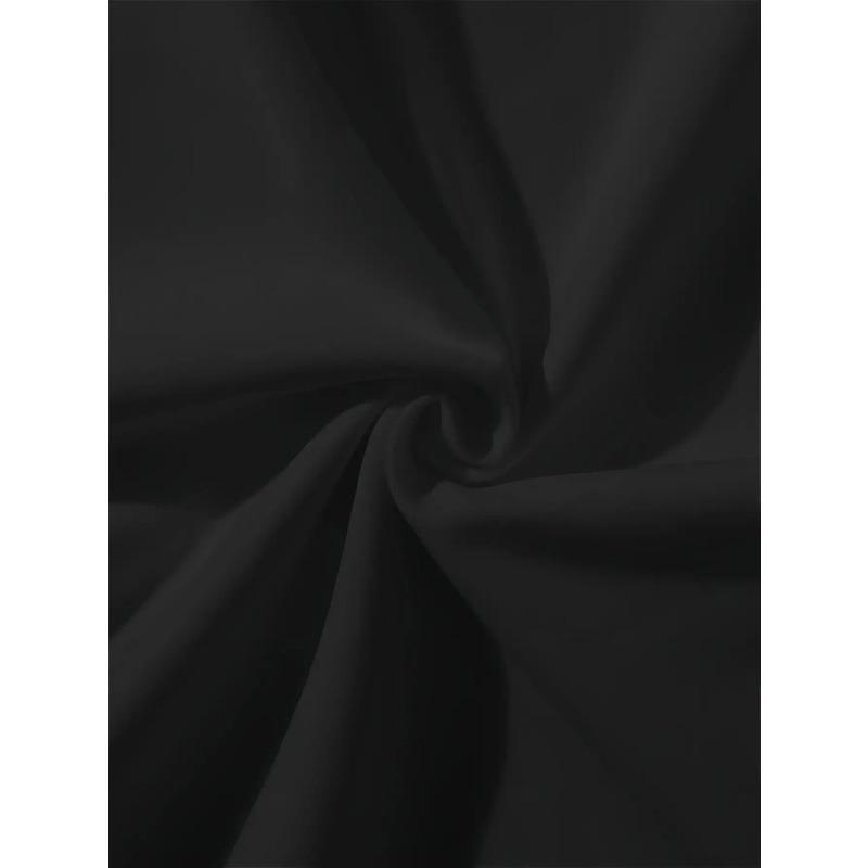 European sizes Men's  T-Shirt- Black with White Geometric Print, Breathable Stretch Fabric, Regular Fit Short Sleeve Casual Wear, Fashionable Design