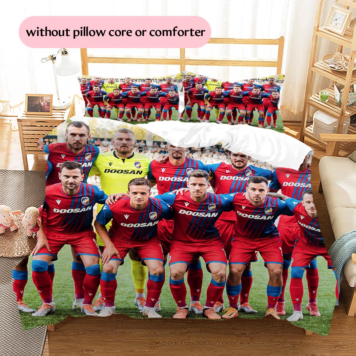

Viktoria Plzen Football Club Pattern Bedding Home Decoration Birthday & Festival Gift (1 * duvet cover + 2 * pillowcase, without core) 135x200cm