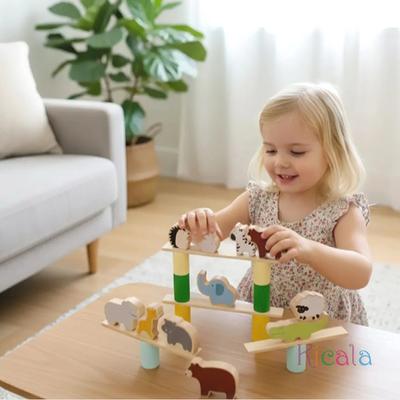 Ζωάκια Στοίβαξης Παιχνίδια Ξύλινο Παιχνίδι Ισορροπίας Στοίβαξης Montessori Εκπαιδευτική Ανάπτυξη Μάθηση Δώρο Γενεθλίων για 2-4 Ετών
