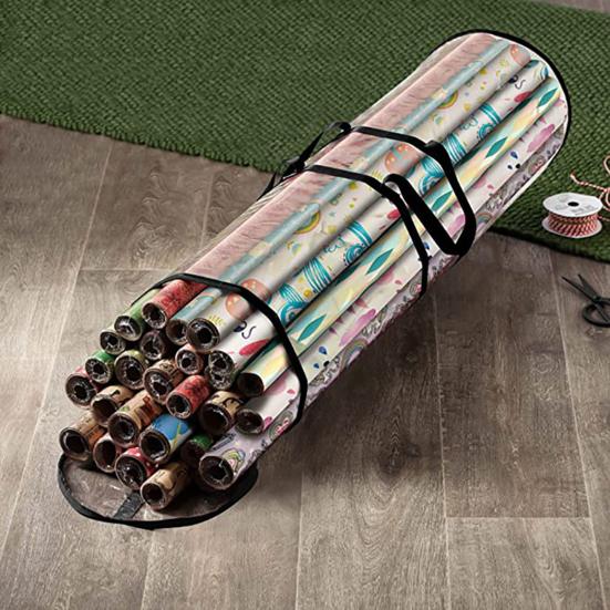 Storage Bag Transparent Large Capacity Waterproof Christmas Wrapping Paper Wrap Organizer Container for Home
