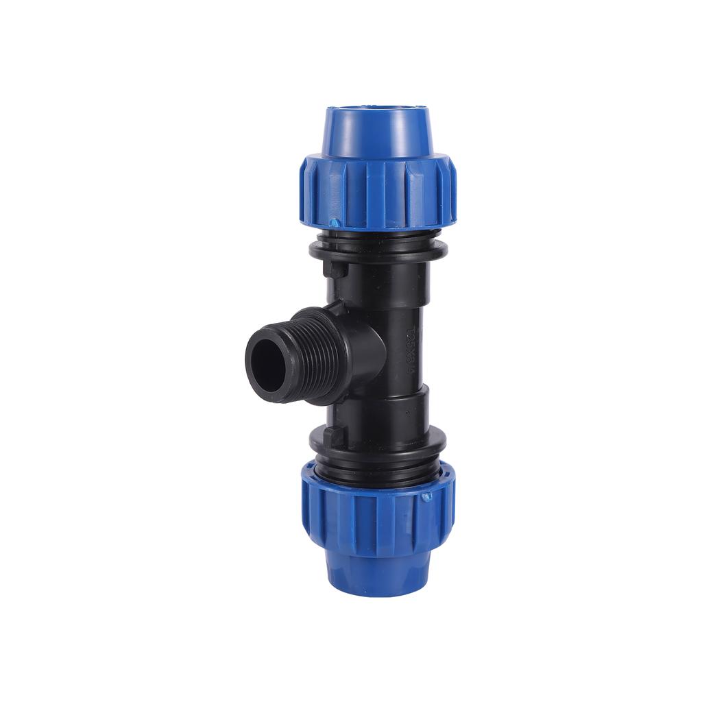 Außengewinde 1/2" 3/4" 1" PE-Rohr Schnellverbinder T-Stück Winkel Wasserverteiler Kunststoff Landwirtschaftliche Bewässerung Wasserrohrfittings