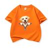 Kids Cotton T Shirt Cute Labrador Retriever Dog Zipper Print Crew Neck Short Sleeve Tee Casual Boys Girls Summer Tops
