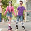 Shihanee 6 Pairs White Knee High Socks Striped Tube Socks Roller Skate Skating Soccer Athletic Sports Long Stockings Leg Warmer Gifts for 7-12 Year