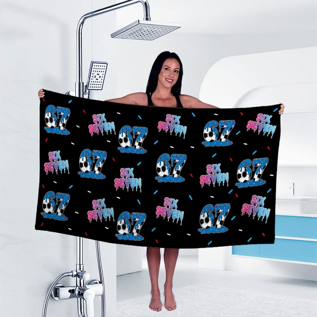 1pc 67 Element Printtowel Sports Quick-Drying Super Absorbent Camping Towel Super Soft Lightweight Gym Swimming Yoga Beach Towel