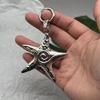 Stylish Metal Keychain Starfish Shape Key Ornament Fashionable Key Pendant Perfect for Enhancing the Look of Bag and Key