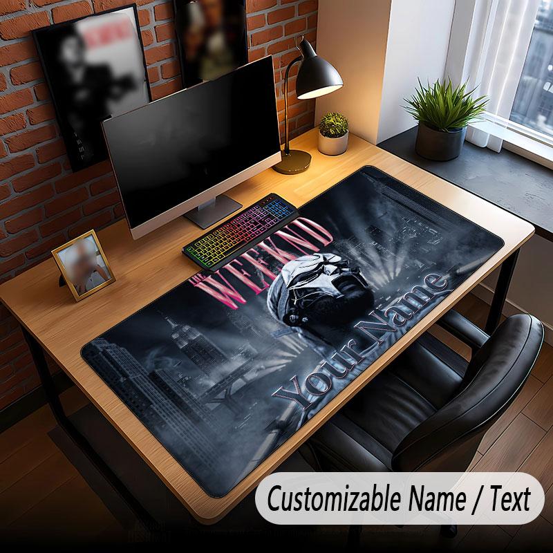 Custom Name Extended Mouse Pad,The Weeknd Gaming Desk Mat For Home Office Desktop Decor