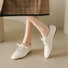Fashion 2025 Spring New Cow Leather Women Shoes Fashion Lace-Up Oxford Shoes Round Toe Soft Low Heel Shoes Woman Zapatos De Mujer Pumps