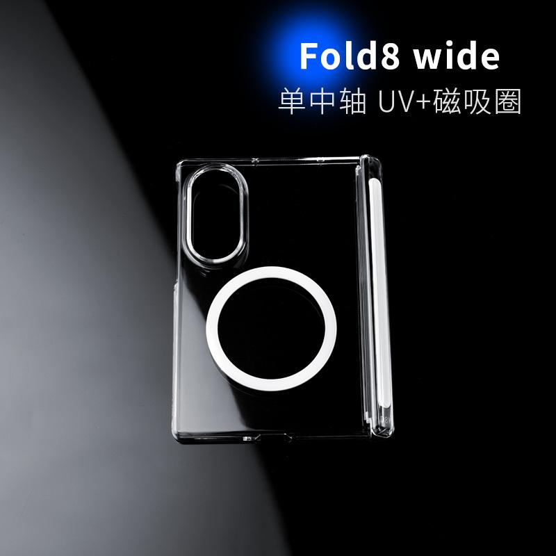 Applicable to Samsung ZFold1 mobile phone case W11 magnetic suction PC transparent central axis fold1/1 simple folding anti-drop hard case