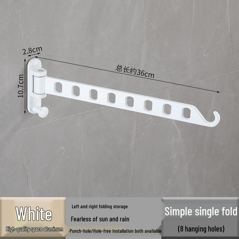 Wall-Mounted Retractable Aluminum Clothes Drying Rack for Balconies and Dorms