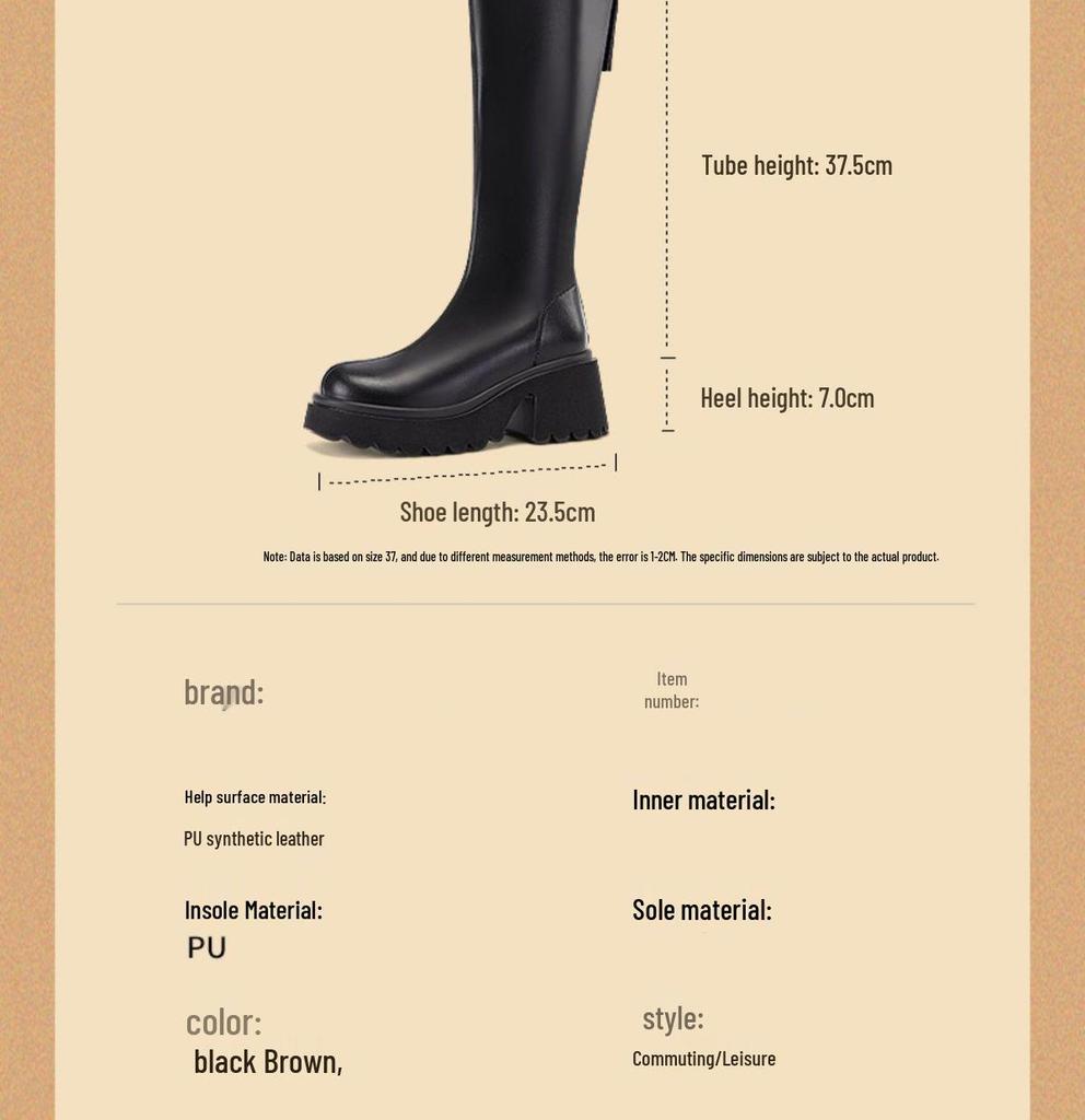 Women's Chunky Heel Over-the-Knee High Boots: 2025 Autumn/Winter Thick Sole Stovepipe, Hot Girl Style
