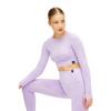 Seamless High Waist / Seamles Gathering Bottom Top Set Leggings And Long Sleeve Bustier S-1905