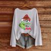 Women's Fashion Long Sleeve Christmas Snowman Snowflake Print Jacket Cardigan