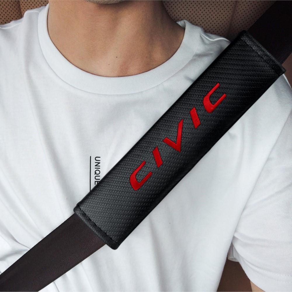 Car Seat Belt Carbon Fiber Safety Belt Shoulder Cover Breathable Protection For Honda Mugen Accord Civic Vezel CRV Jazz City HRV HF6