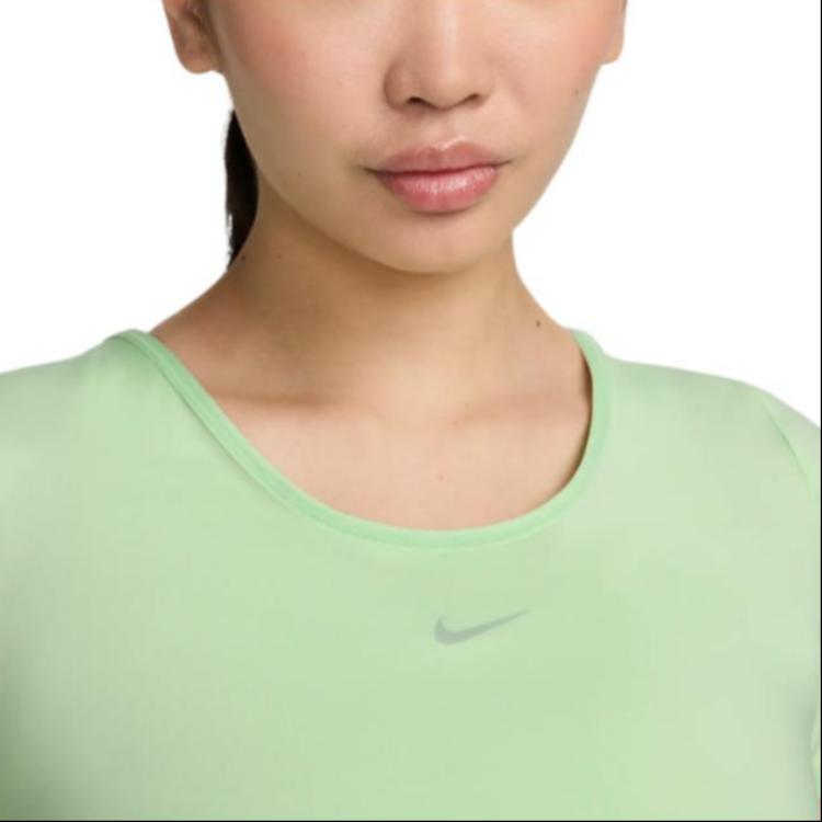 Nike Solid Logo Twist Short Sleeve T-Shirt Women tops Steam-Green FN2852-376