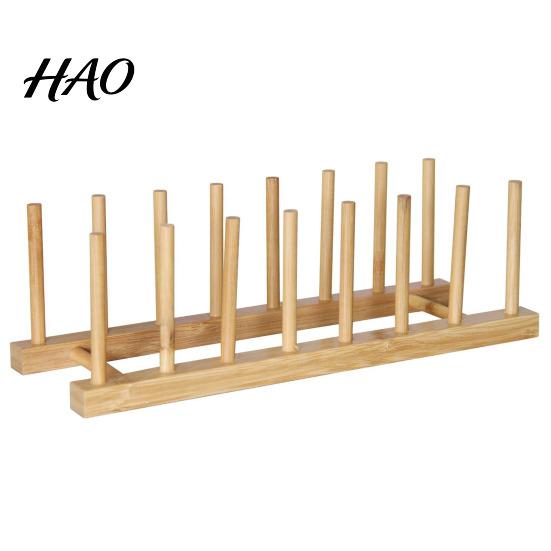 Cabinet Tableware Organizer Kitchen Storage Rack Bamboo Anti-skid Plate Pot Lid Dish Laptop Bowl Drying Holder Organization Cutting Board Drainage