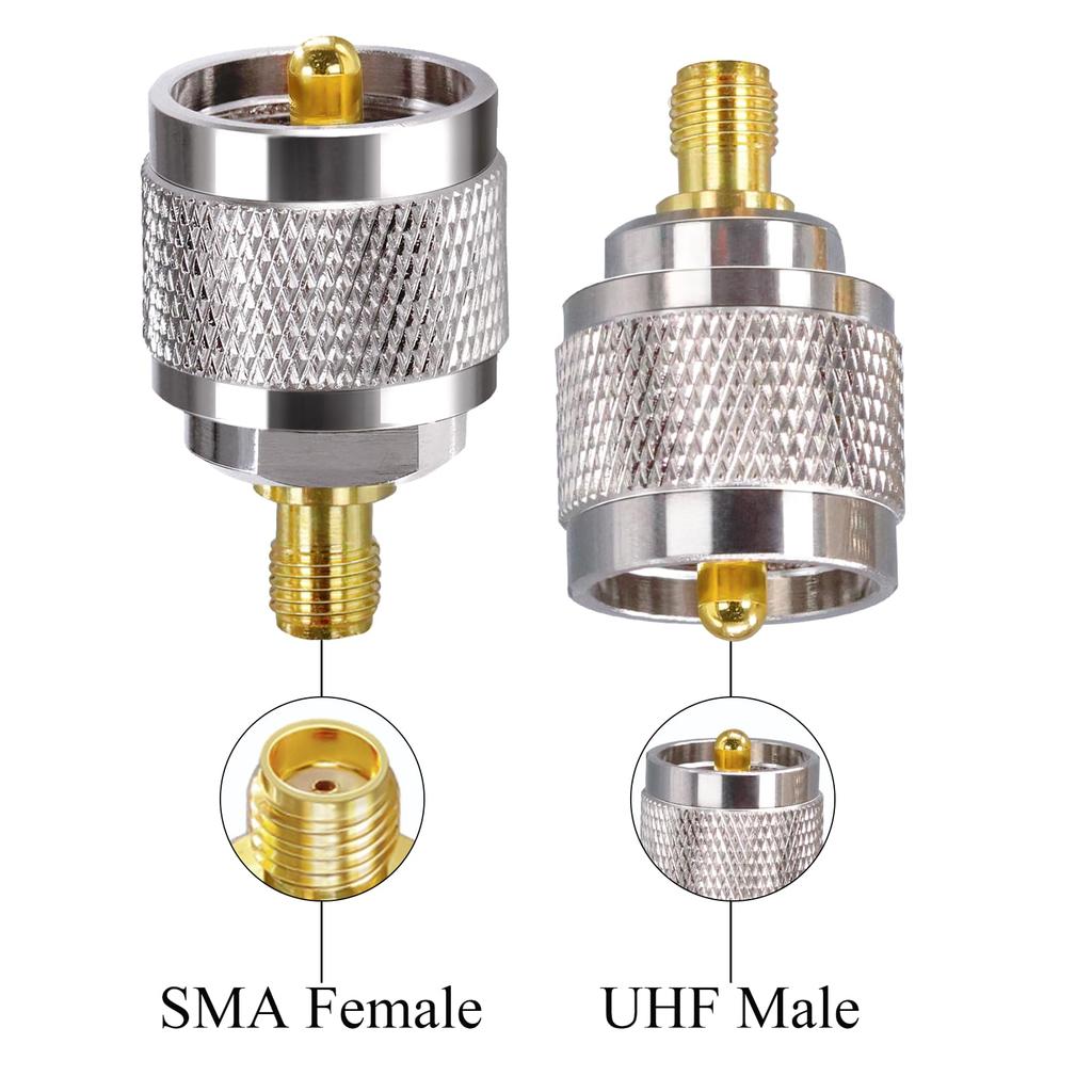 SMA to PL259 Adapter TUOLNK SMA Female to UHF M Type Male Coaxial Connector for CB Radio Antenna SO239 Male MP to SMA Female Jack Coaxial Adapter 2pcs