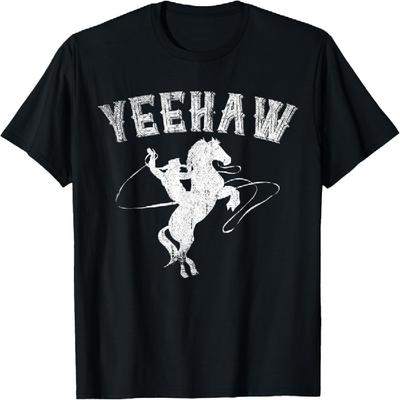 Funny Western Gift Horse Bull Riding Rodeo Yeehaw Cowboy T-Shirt