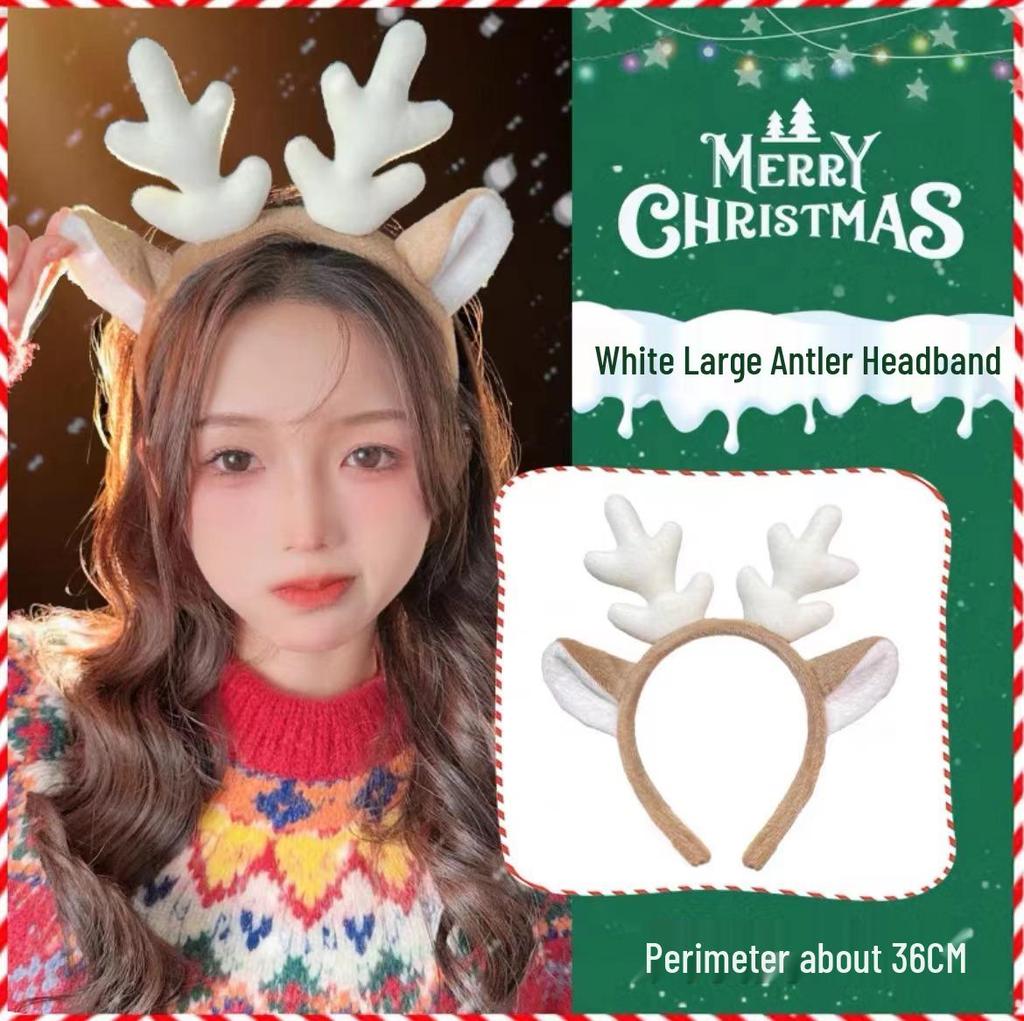 Antler Headband: Korean Style Plush Hairband for Face Washing & Masks, Cute Christmas Hair Accessory