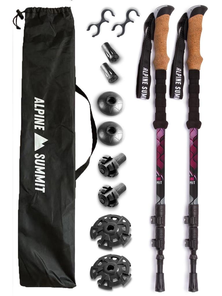 Professional Trekking Poles: 7075 Aluminum Alloy & Carbon Fiber, Portable Outdoor Mountaineering Equipment