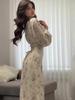 2025 Summer Elegant Long Sleeve Waist-Cinching Dress for Women