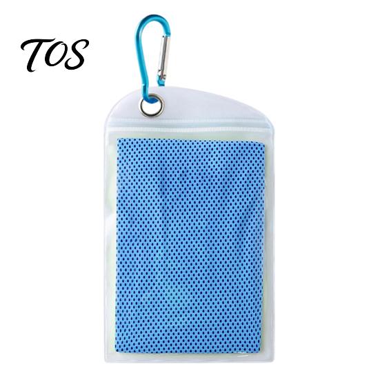 Breathable Polyester Cooling Cloth 100x30cm Unisex Towel, Portable Wrap with Carabiner, Sweat Absorbing Towel for Running Instant Chill Sports Workout