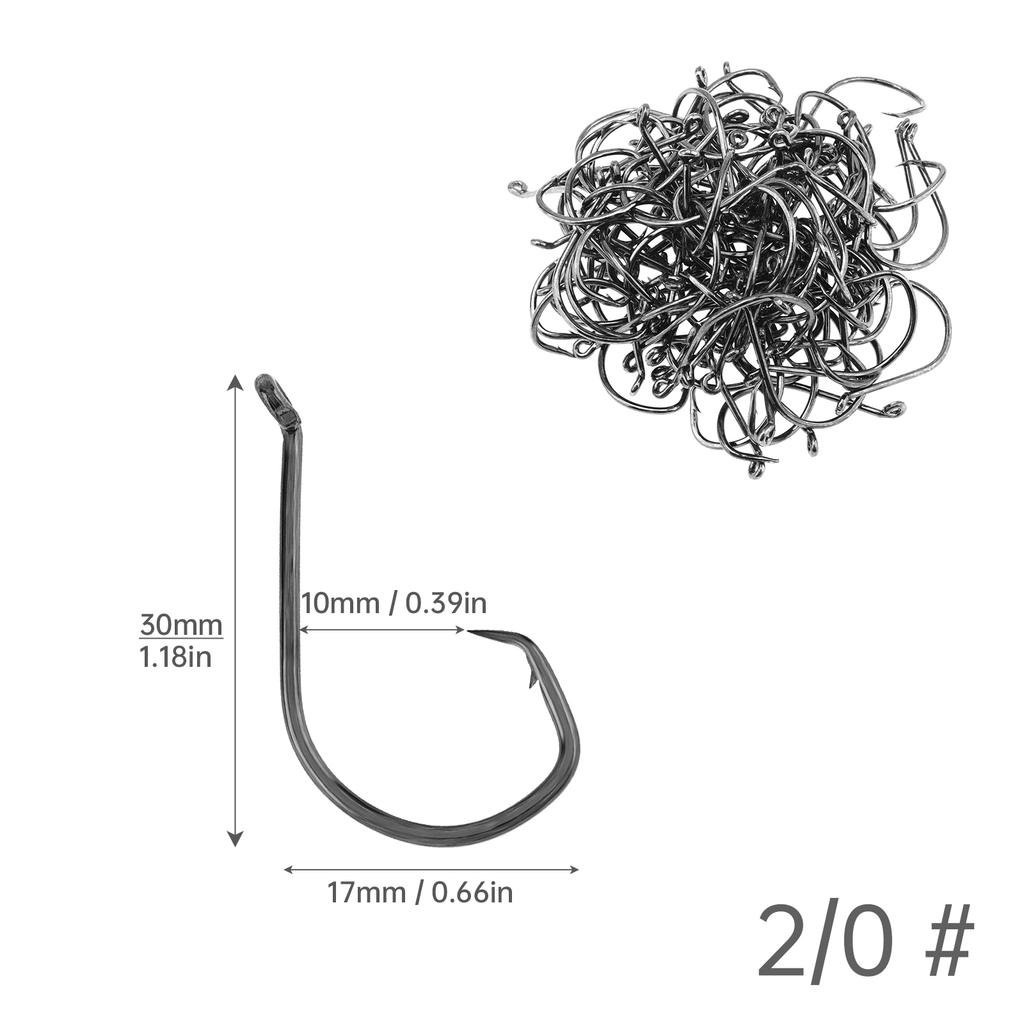 100pcs 1/0 2/0 3/0 4/0 5/0 6/0 Octopus Circle Saltwater Fishing Hooks Offset Catfish Hooks