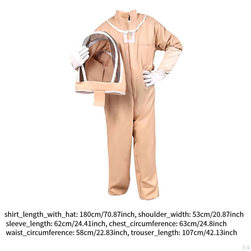 Bee Outfit with Beekeeper Gloves and Fencing Ventilated Cotton Sting Proof Suit