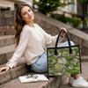 Moss Stone Print Tote Bag for Daily Outdoor Shopping Commute Use
