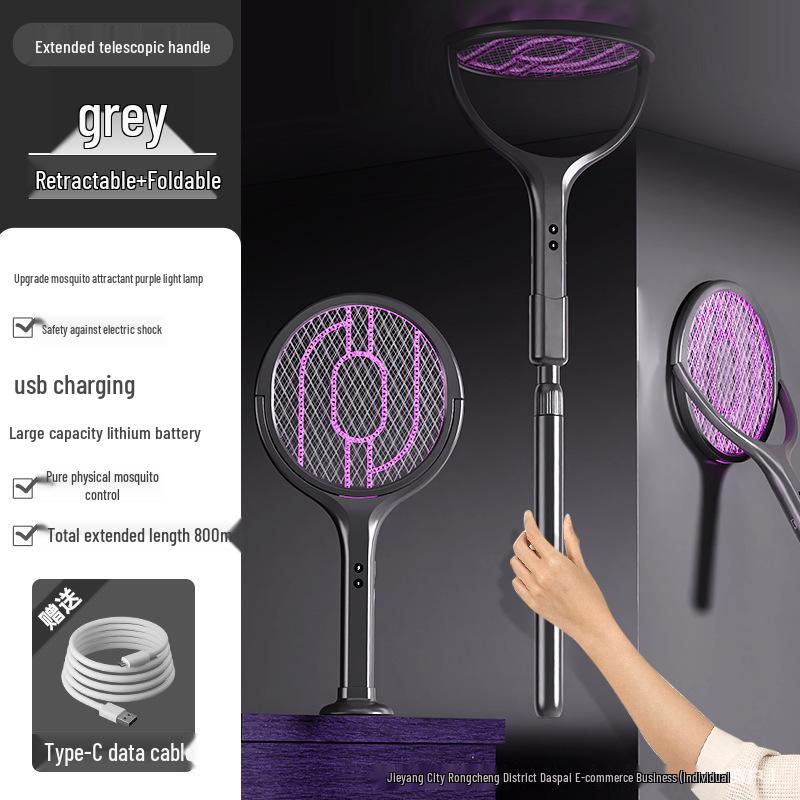 2026 Retractable Purple Light Mosquito Killer: Rotatable Wall-Mount, 2-in-1 Charging Type