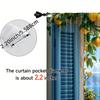 2pcs   2D Flat Printing Scene Curtains Retro Seaside Versatile Polyester Fabric  Without Electricity Spring Party & Holiday Decor